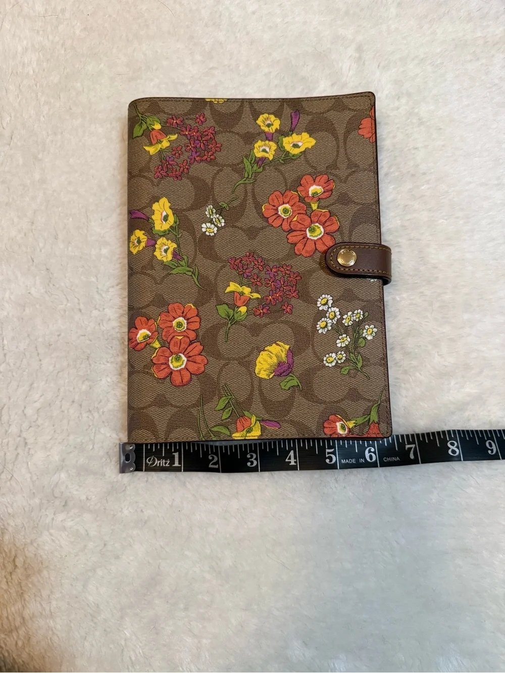 New Coach Tan & Floral Print Notebook CR423